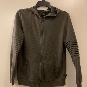 Boys olive green zip up hoodie